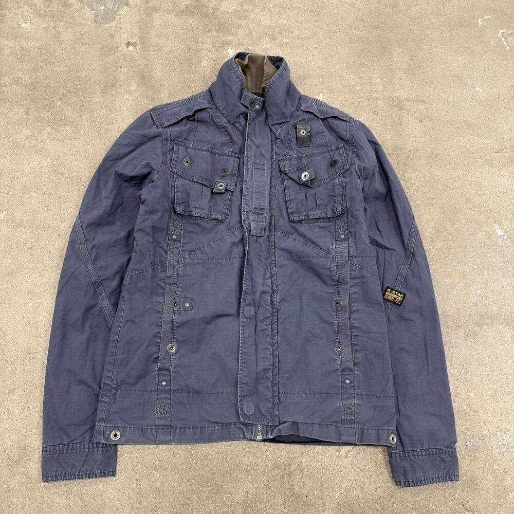 Men’s G-Star Raw CM Recolite Overshirt L/S Full Zip Navy Military Jacket Size S